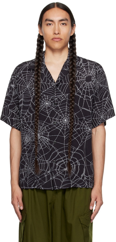 Photo: Neighborhood Black Printed Shirt