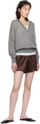 TOM FORD Brown Stretch Silk Satin Boxer Shorts