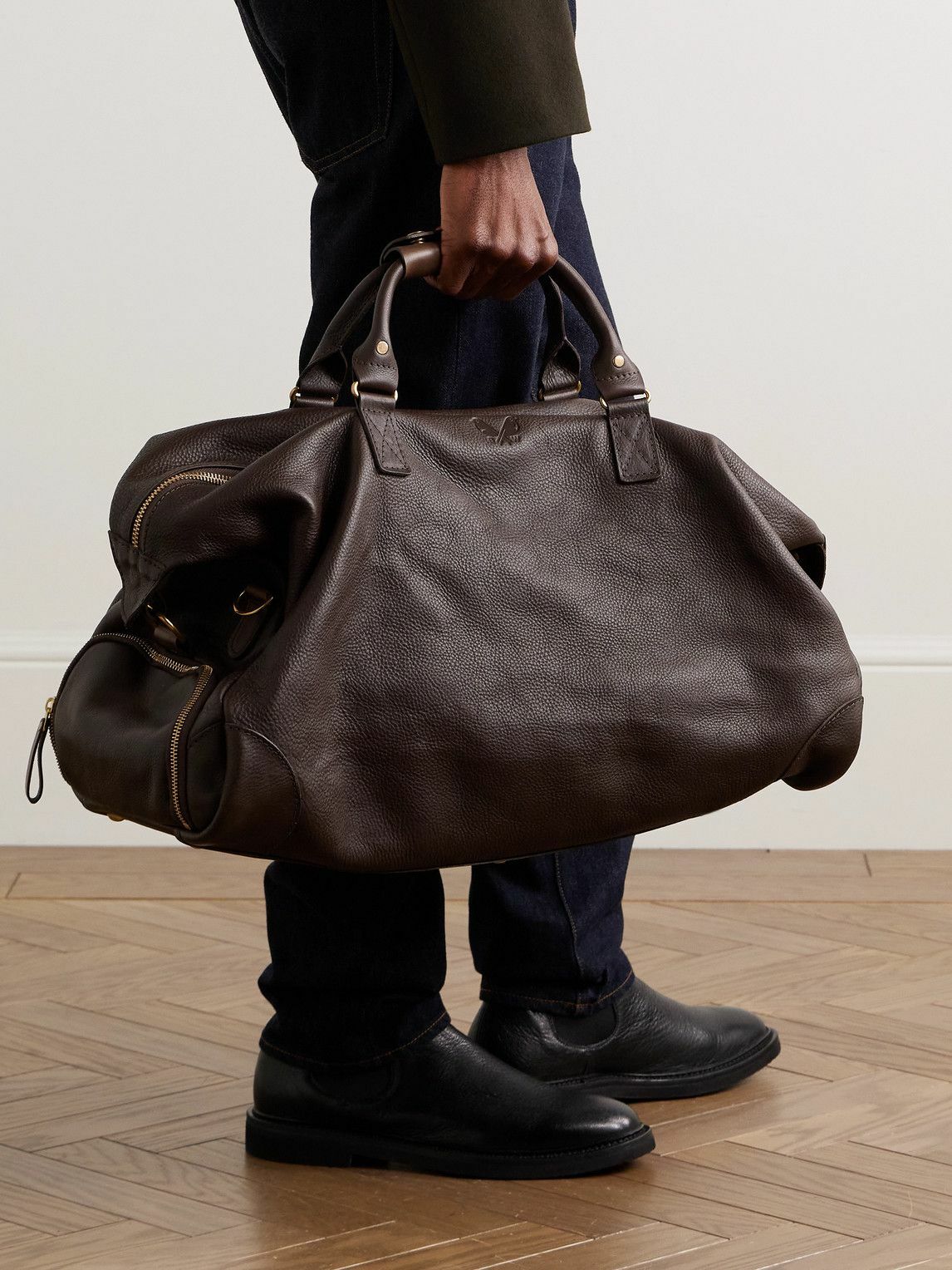 Bennett Winch - Logo-Debossed Full-Grain Leather Weekend Bag