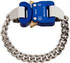 1017 ALYX 9SM Silver & Blue Classic Chainlink Bracelet