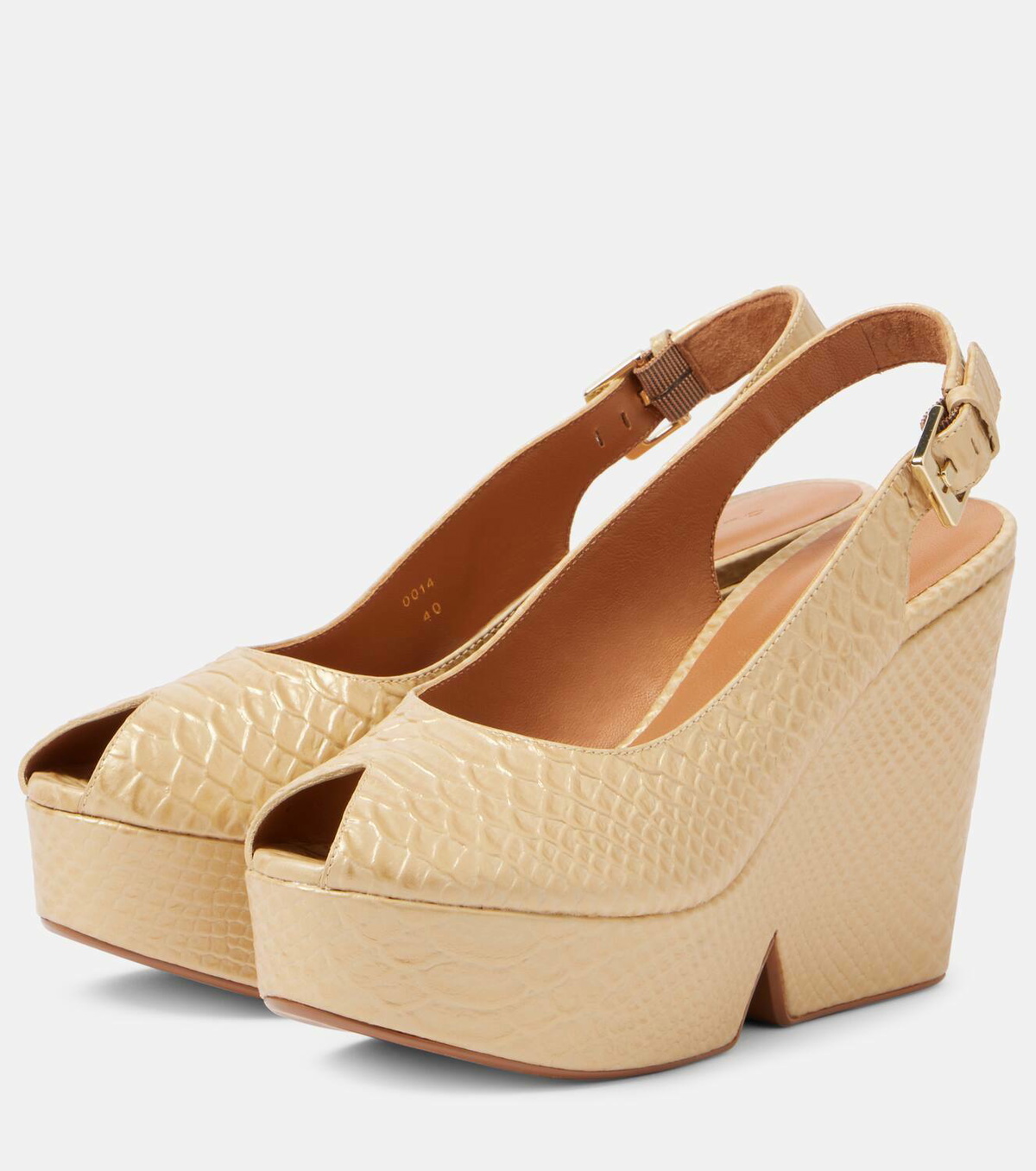 Clergerie Dylan snake-effect leather wedge pumps