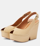 Clergerie Dylan snake-effect leather wedge pumps