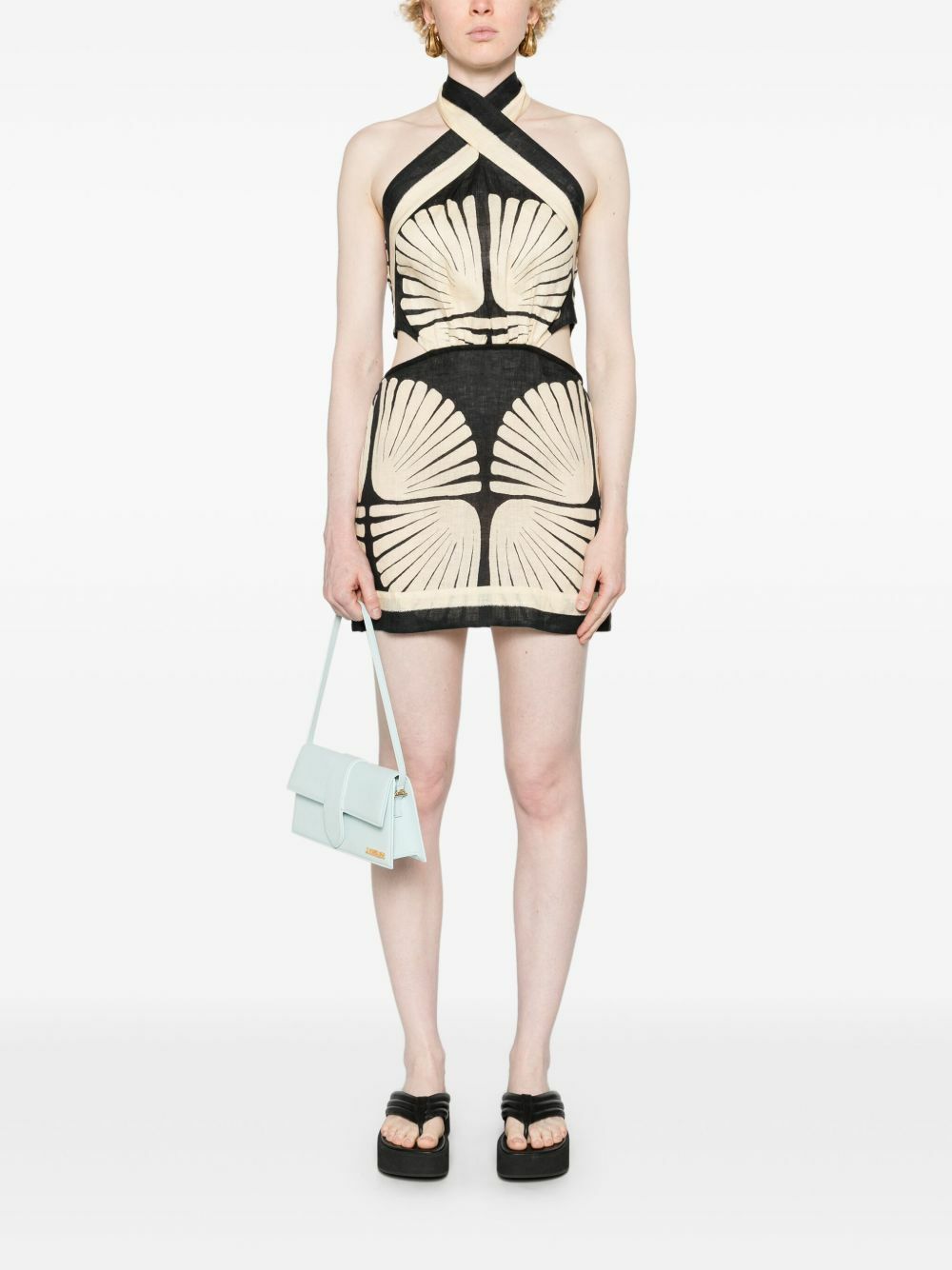 Johanna Ortiz Neutral River Ritual Linen Mini Dress Johanna Ortiz