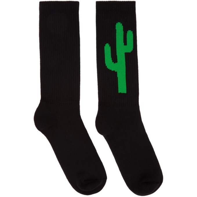 Photo: Palm Angels Black and Green Cactus Socks