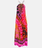 Camilla Giraffe-print silk maxi dress