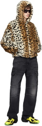 Givenchy Beige Leopard Faux-Fur Jacket