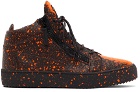 Giuseppe Zanotti Black & Orange Kriss Sneakers