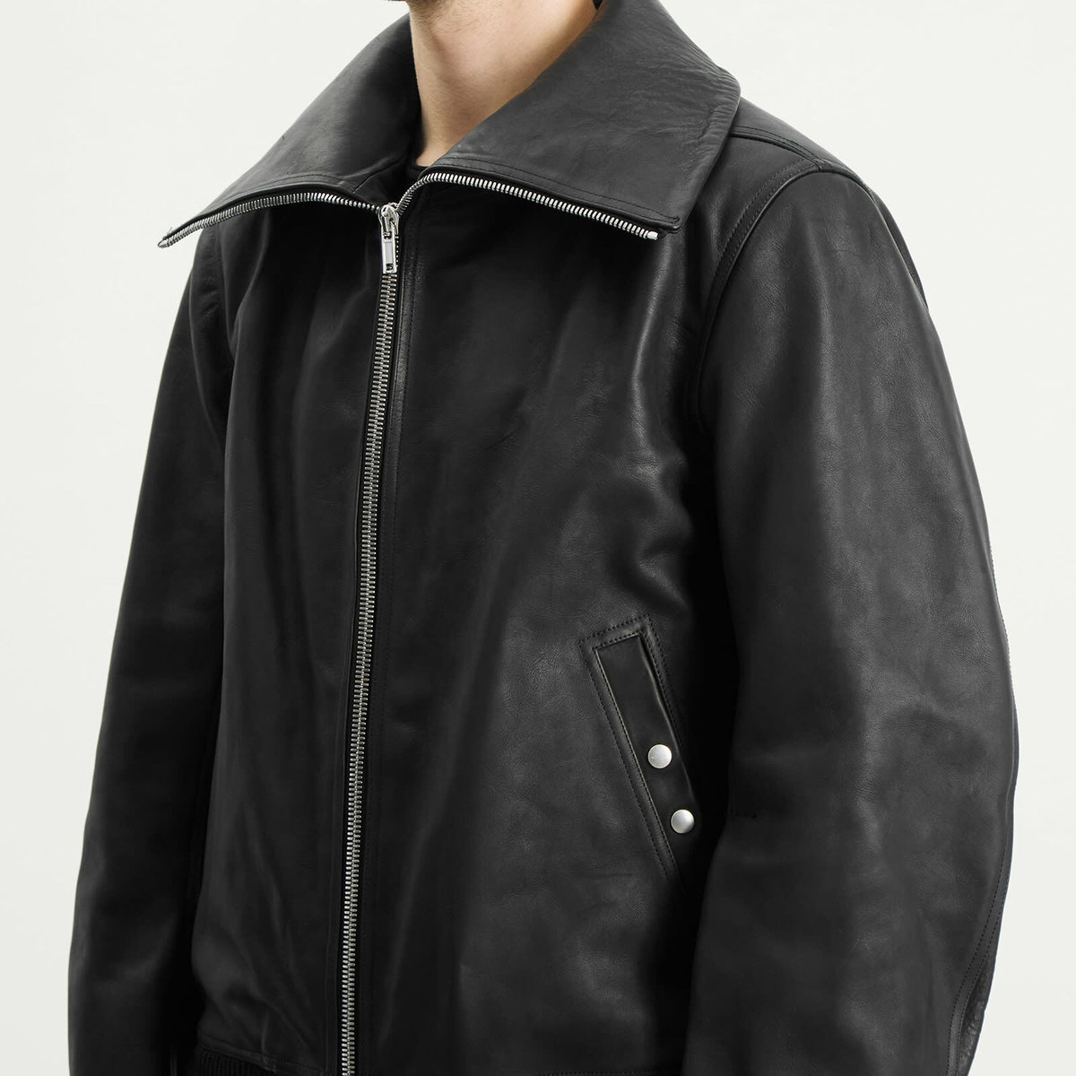 Rick Owens Men's Blixa Dracucollar Leather Bomber Jacket in