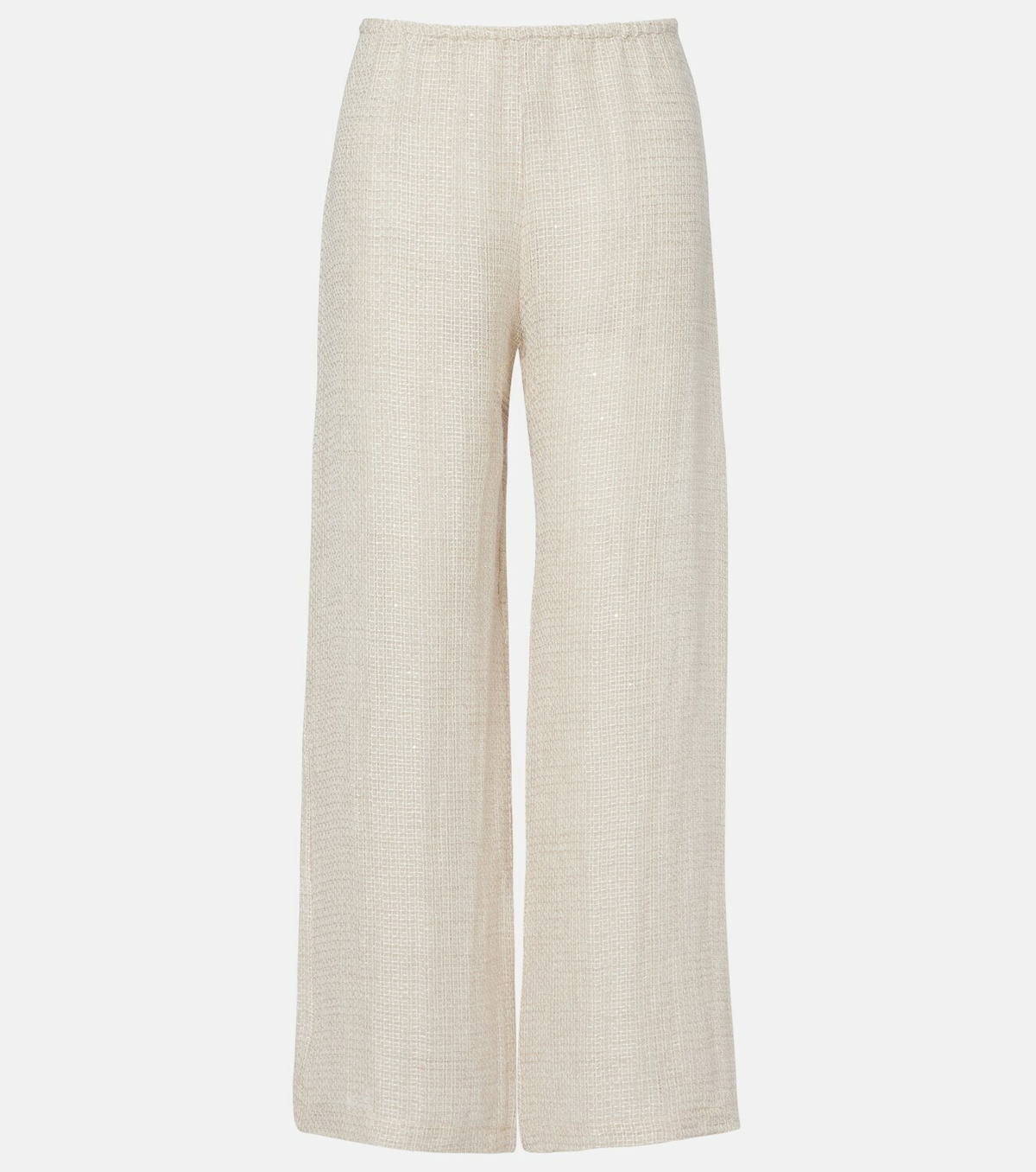Leset Stella sequined linen-blend wide-leg pants