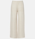 Leset Stella sequined linen-blend wide-leg pants