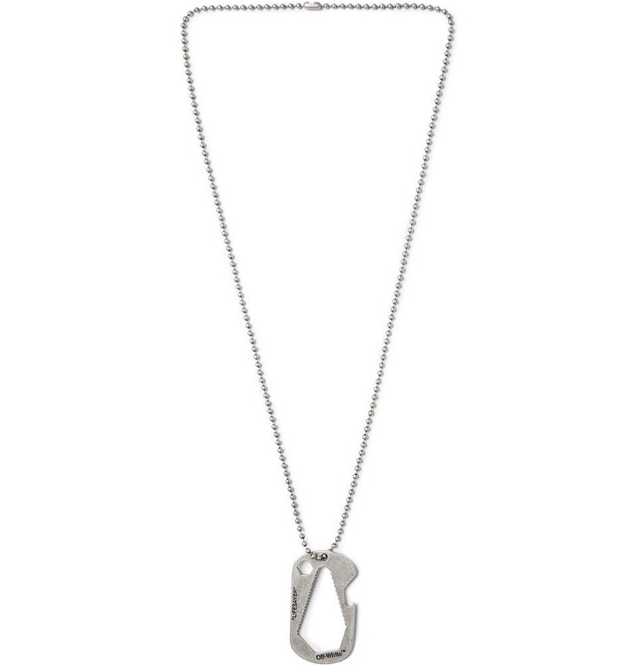 Photo: Off-White - Bottle Opener Stainless Steel Necklace - Silver