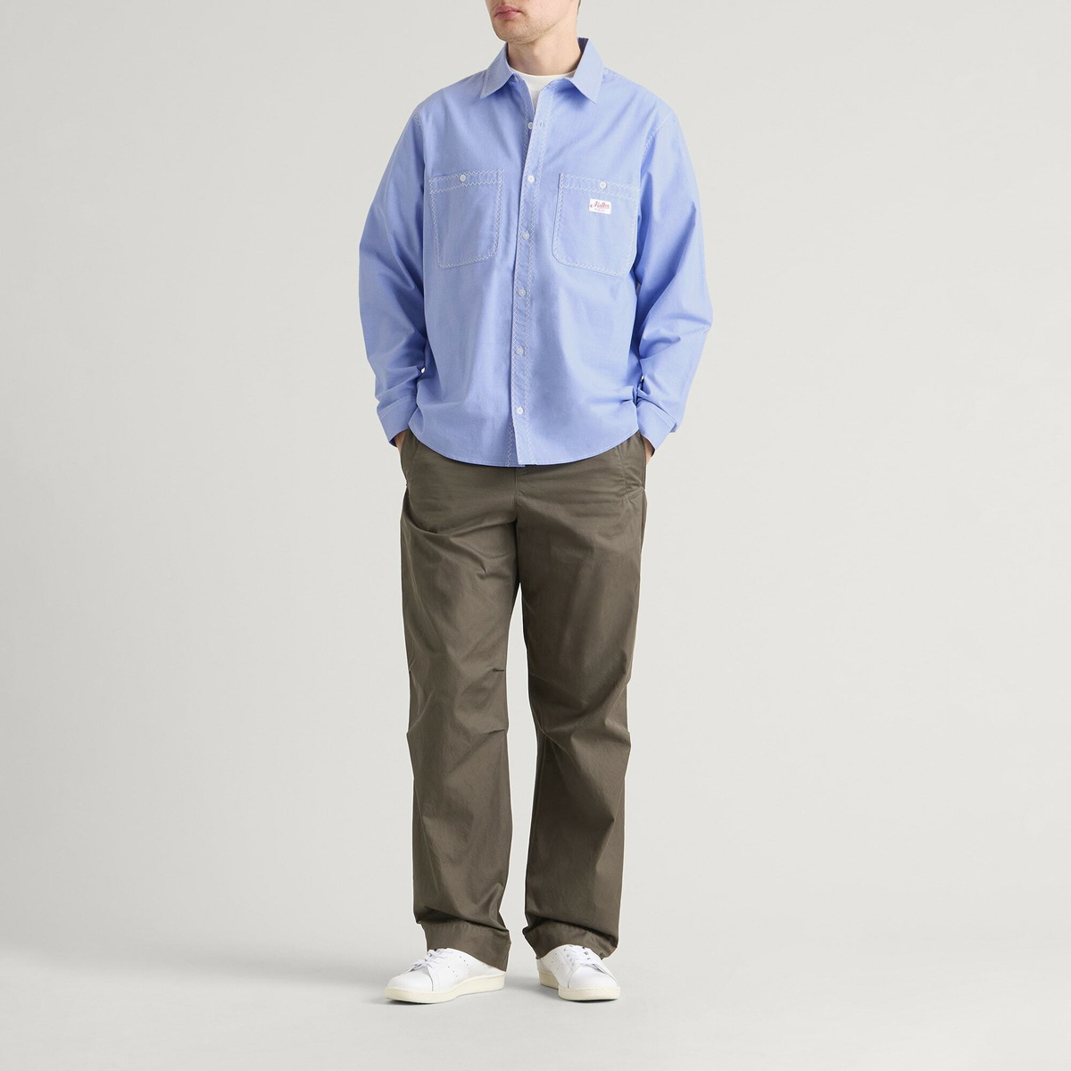 Malbon Men's Benchmark Shirt in Blue Chambray