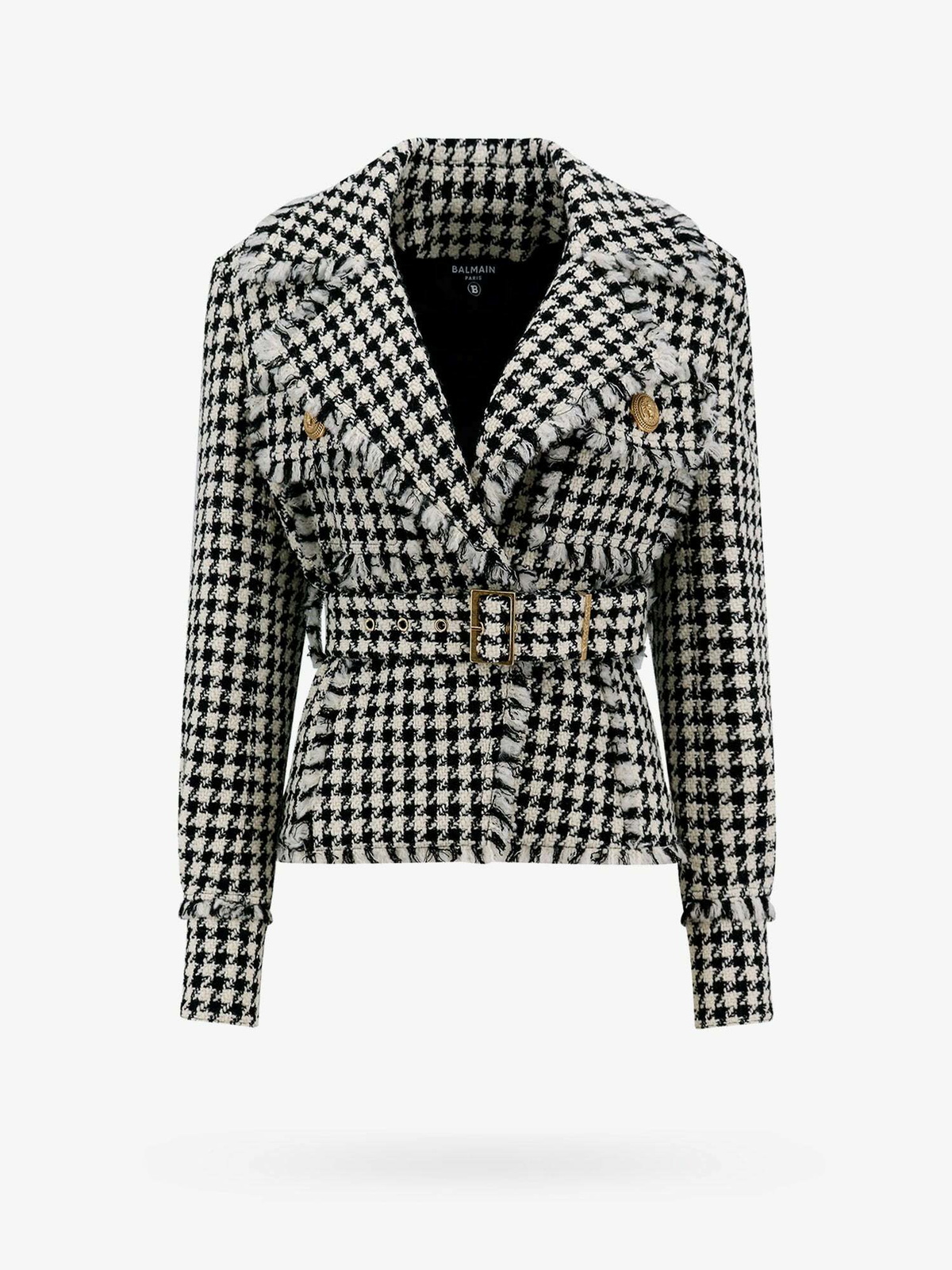 BALMAIN: blazer in tweed - White  Balmain blazer AF1SI207XE36 online at