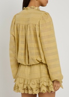 Isabel Marant étoile Preya Embroidered Cotton Mini Dress Yellow