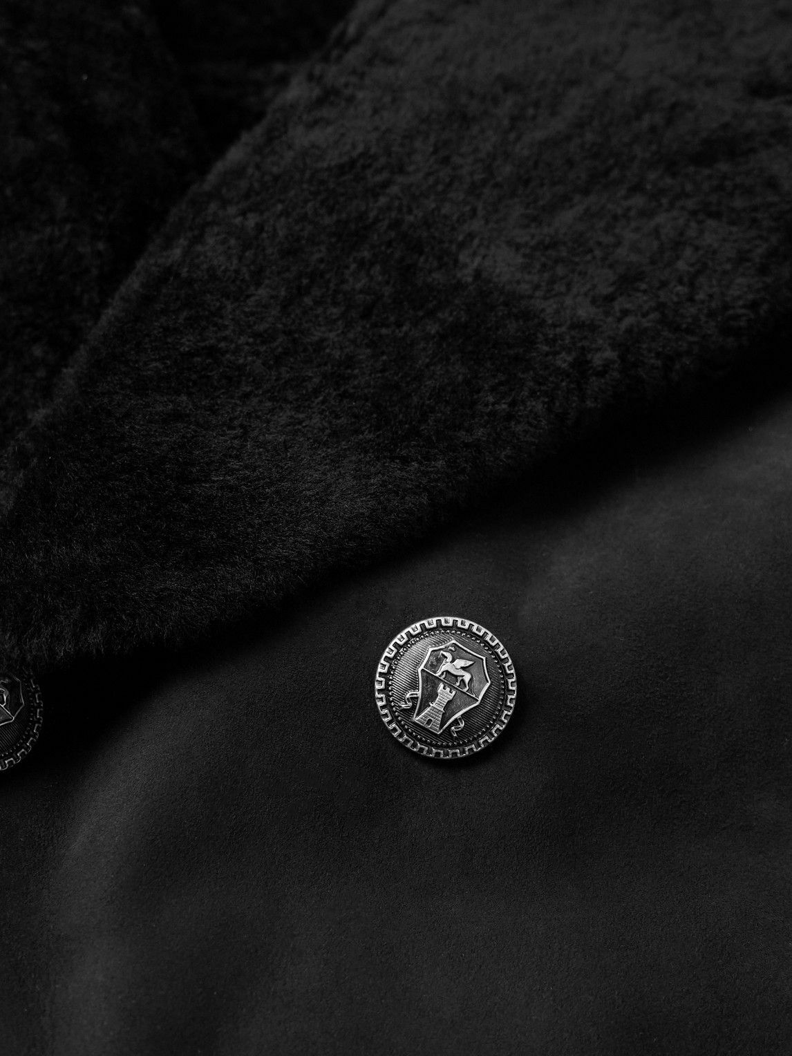 Brunello Cucinelli - Double-Breasted Shearling Jacket - Black