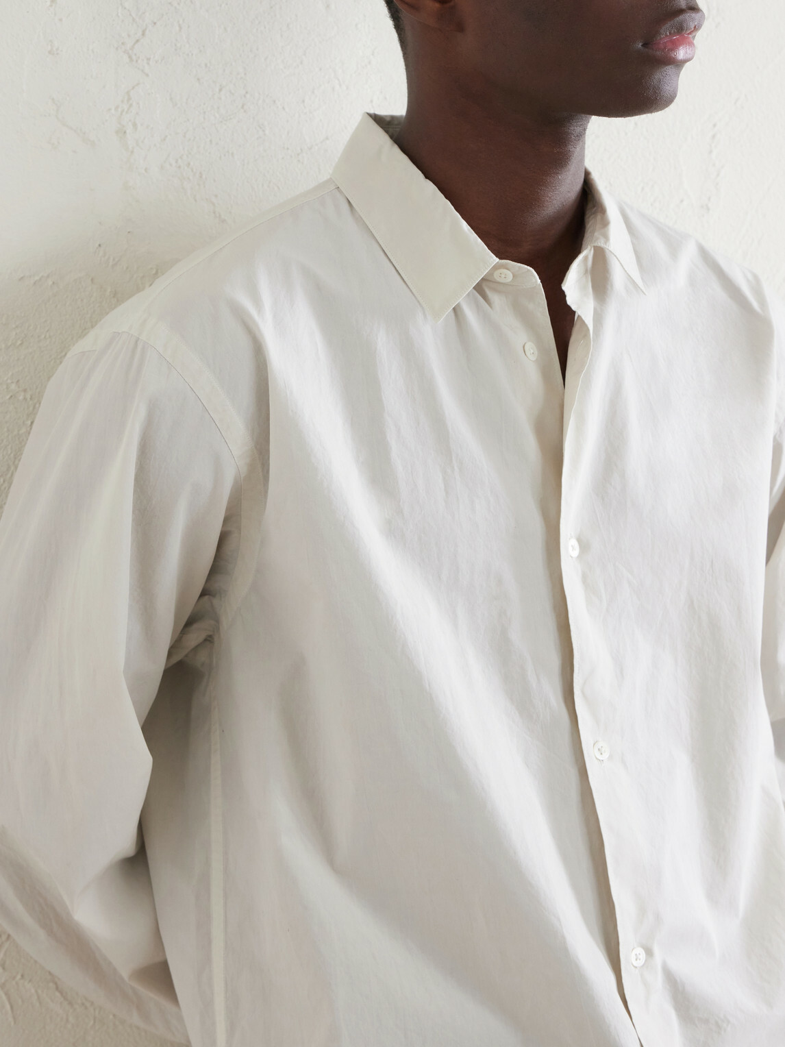 ATON - Oversized Cotton-Poplin Shirt - Neutrals