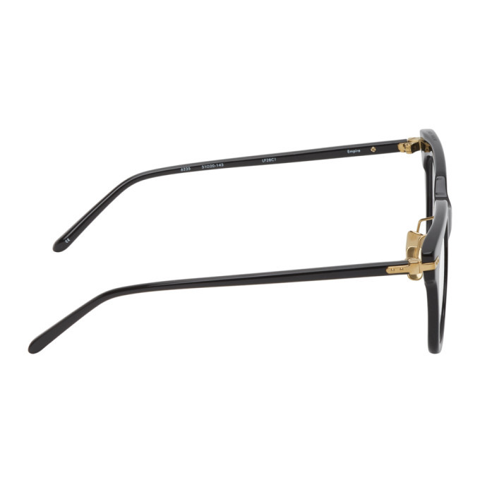 Linda Farrow Luxe Black and Gold Empire Glasses Linda Farrow