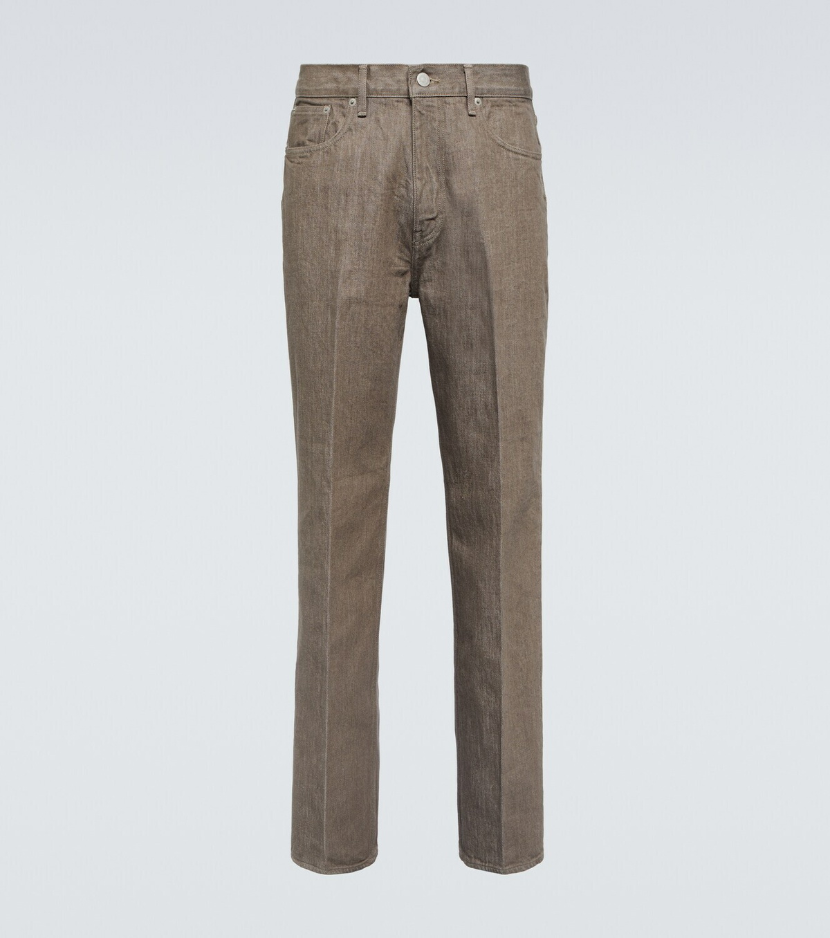 AURALEE Brown Wool Silk Tweed Trousers Auralee