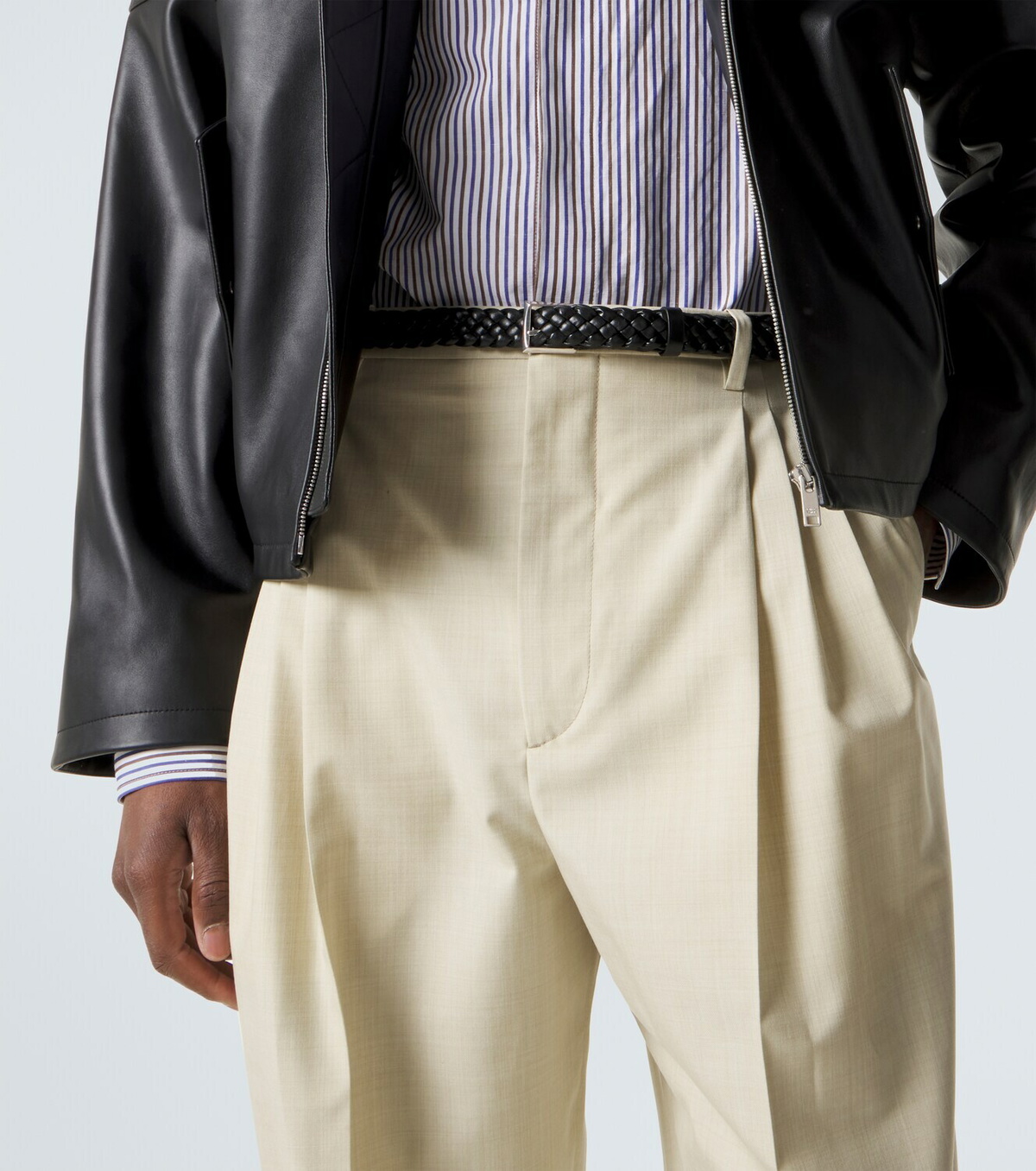 Bottega Veneta Solo Intrecciato leather belt
