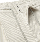 Brunello Cucinelli - Striped Cotton-Blend Drawstring Trousers - Neutrals