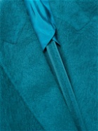 Bottega Veneta - Double-Breasted Brushed Knitted Coat - Blue