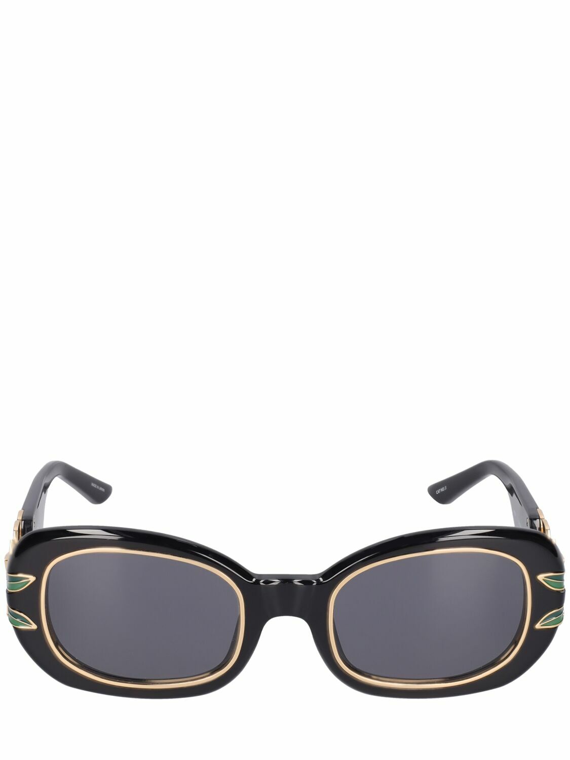 Casablanca Black Monogram Plaque Sunglasses