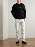 Moncler - Logo-Flocked Cotton-Jersey Sweatshirt - Black
