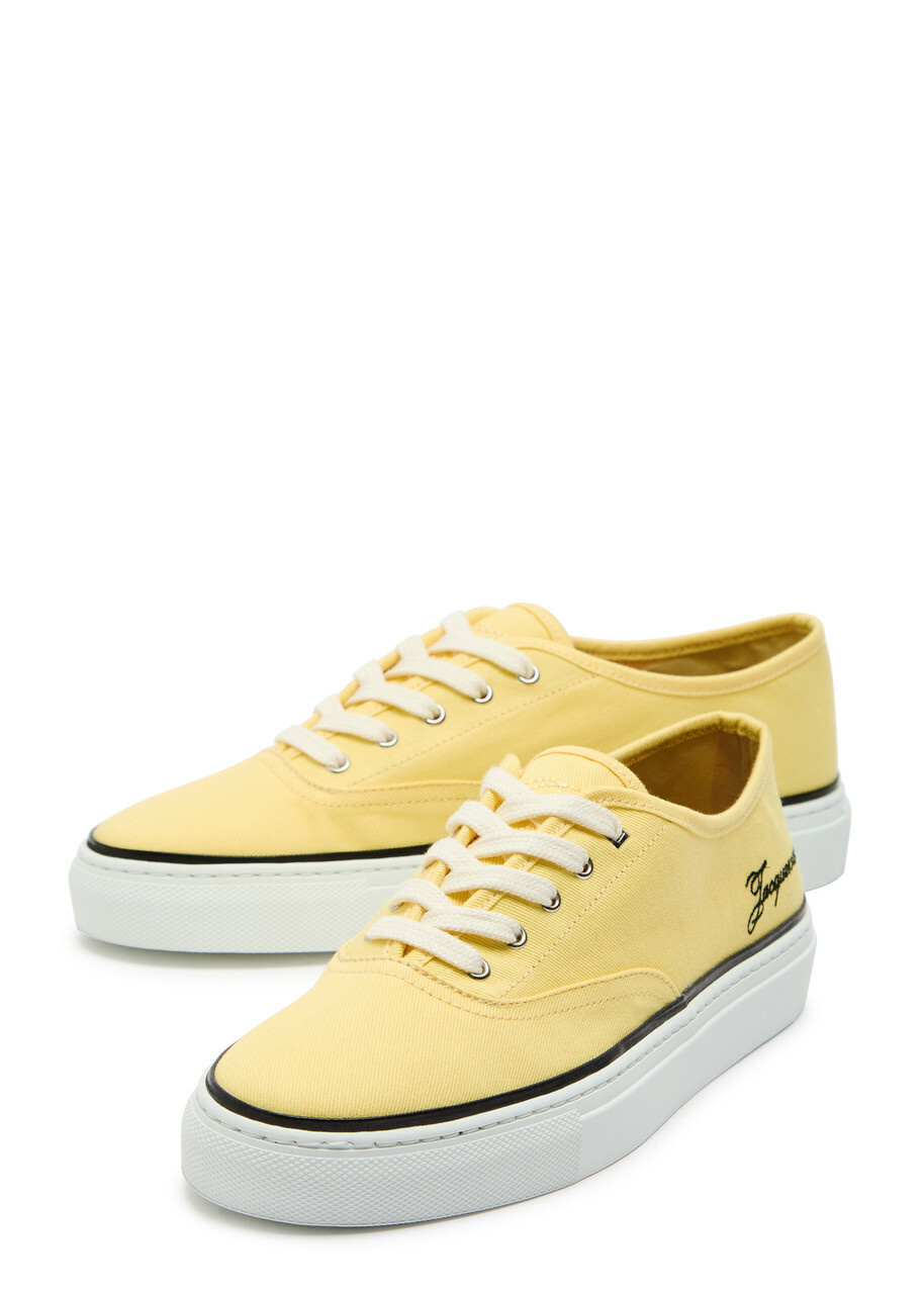 Jacquemus Les Fefe Logo-embroidered Canvas Sneakers Yellow