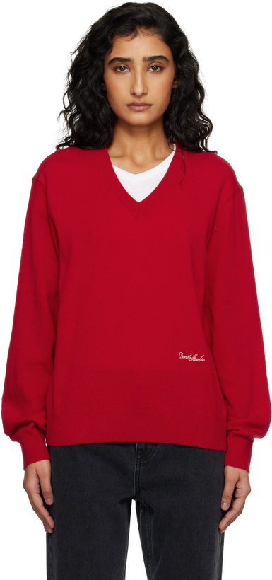 Photo: Dunst Red Soft V-Neck Sweater