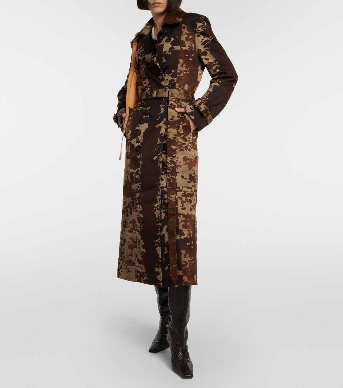 【Acne Studios】 Cow-printコットントレンチコート Acne Studios Cow-print cotton trench coat Acne Studios