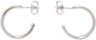 MM6 Maison Margiela Silver Numeric Minimal Signature Hoop Earrings