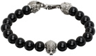 Emanuele Bicocchi Black Beads Skull Bracelet