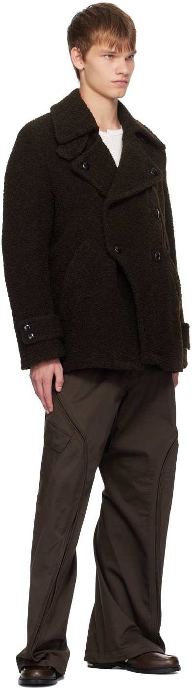 NVRFRGT Brown Twisted Cargo Pants