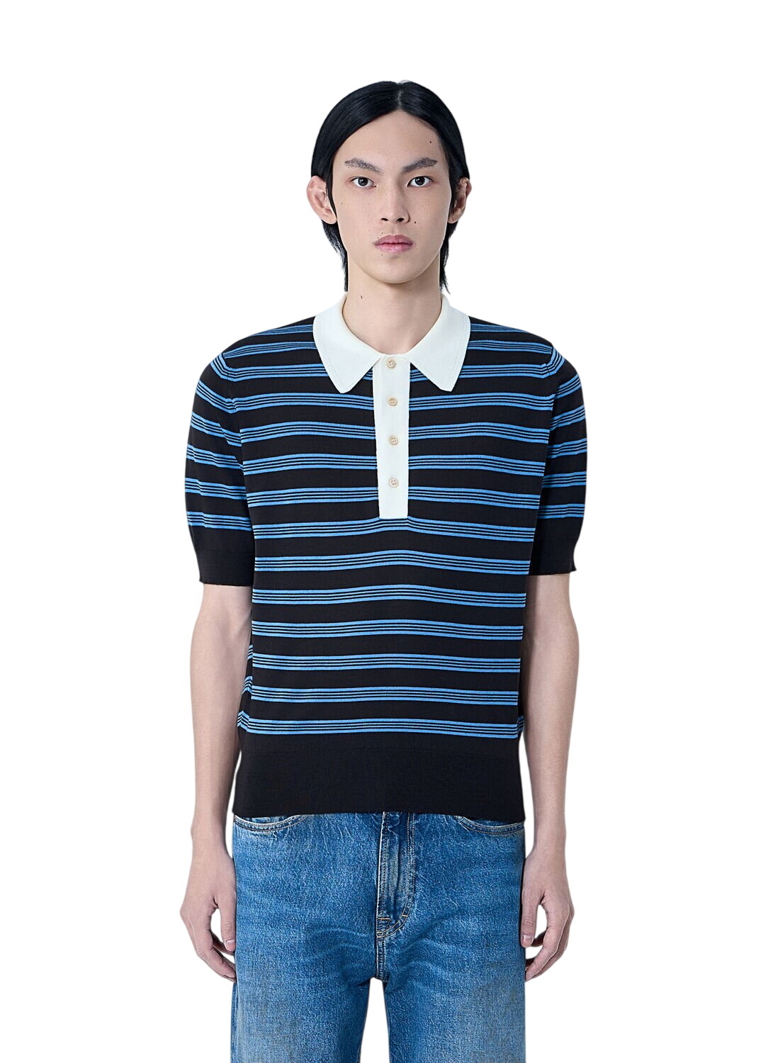 Wales Bonner - Logo-Embroidered Cotton-Drill Baseball Shirt - Blue