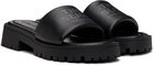Marc Jacobs Black 'The Lug Sole Slide' Sandals