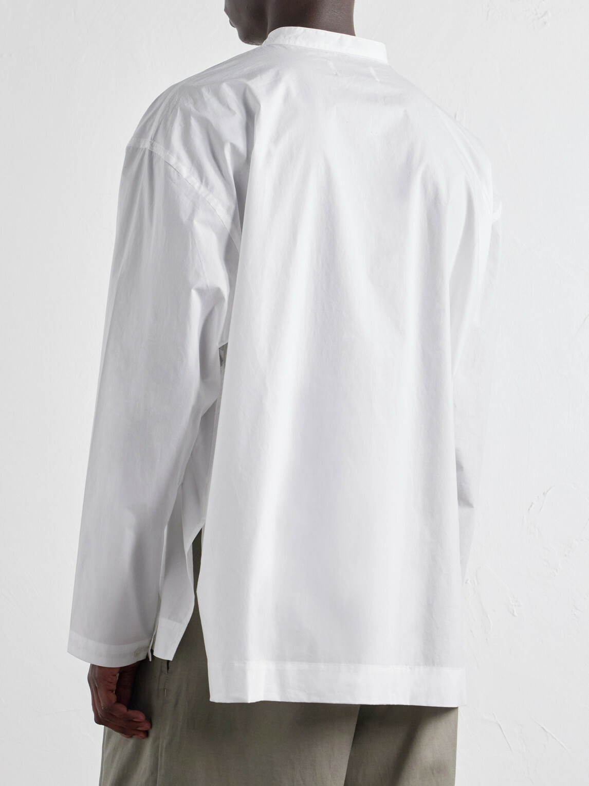 Studio Nicholson - Grandad-Collar Cotton-Poplin Shirt - White