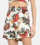 SIR - Ambroise belted floral linen shorts