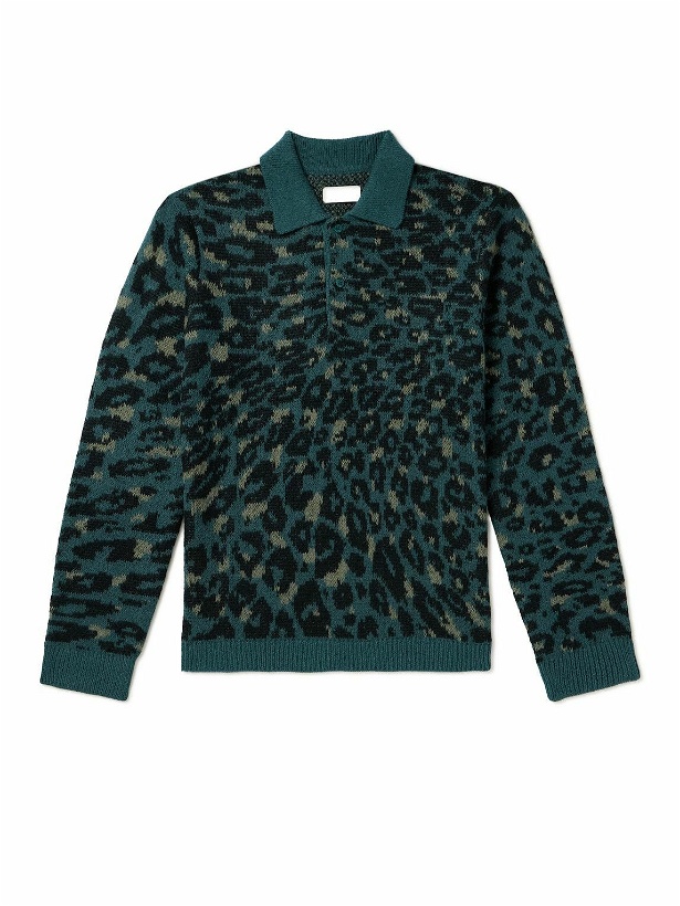 Photo: Saturdays NYC - Beauchamp Leopard-Print Knitted Polo Shirt - Green