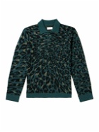 Saturdays NYC - Beauchamp Leopard-Print Knitted Polo Shirt - Green