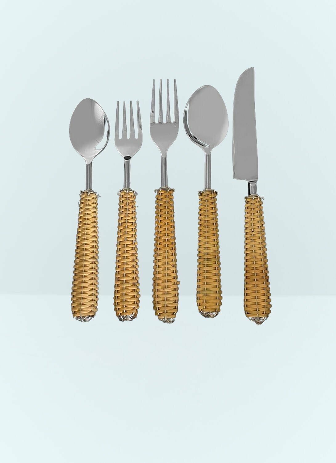 Les-Ottomans Rattan Cutlery Set