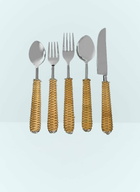 Les-Ottomans Rattan Cutlery Set