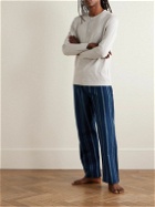 Derek Rose - Kelburn 38 Striped Brushed Cotton-Flannel Pyjama Trousers - Blue