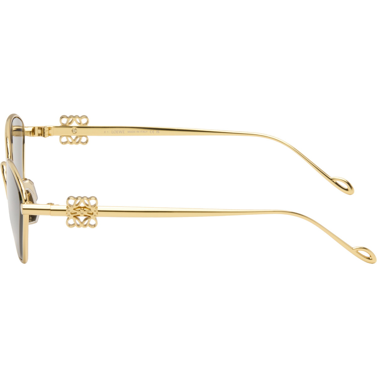 LOEWE Gold Anagram Hexagonal Sunglasses