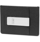 Hugo Boss - Cross-Grain Leather Cardholder With Money Clip - Black