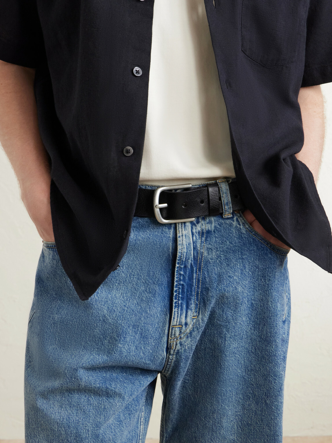 Corridor - 3cm Leather Belt - Black