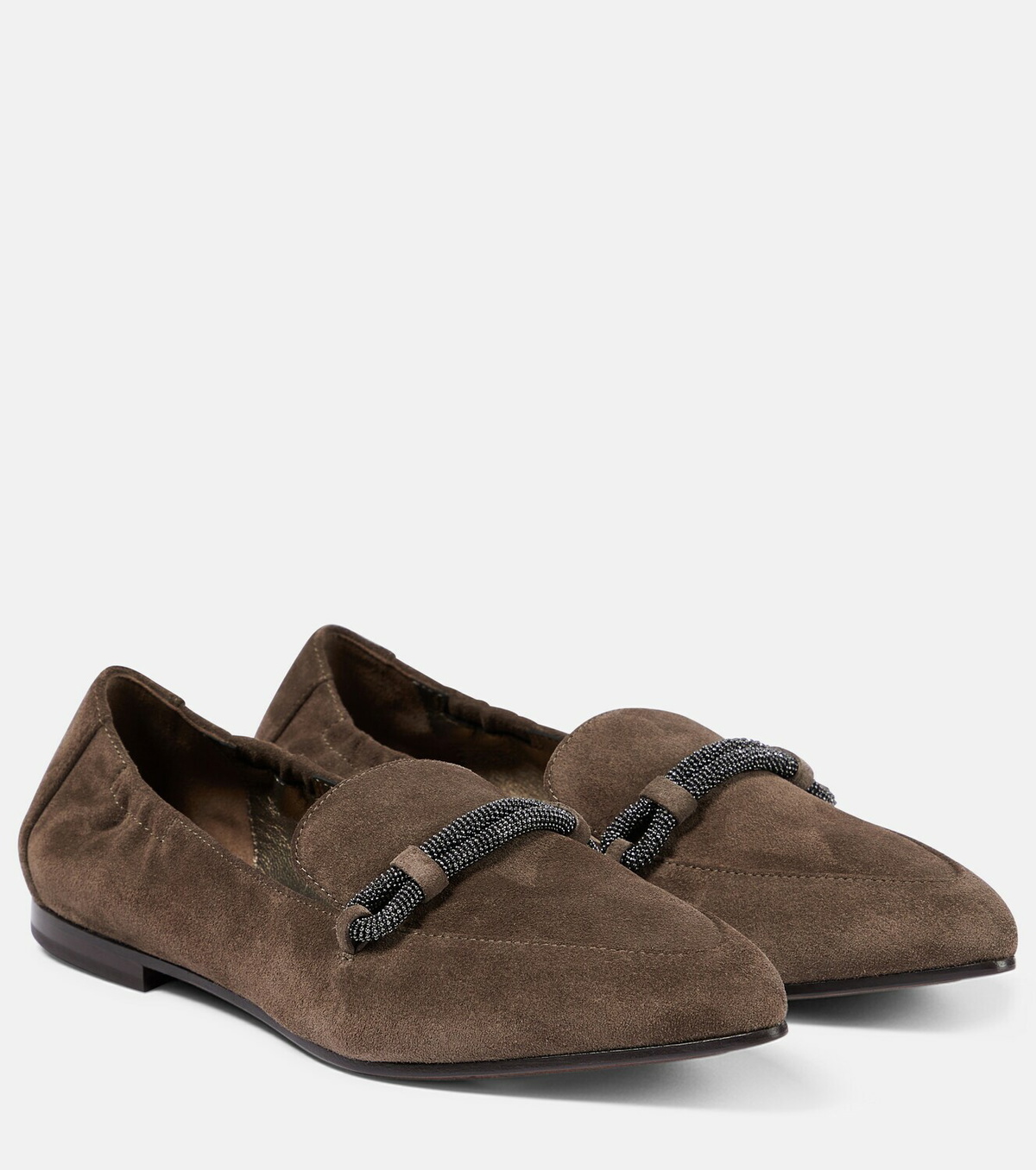 【関税&送料込】Brunello Cucinelli Loafer Brunello Cucinelli crystal-embellished Leather Loafers