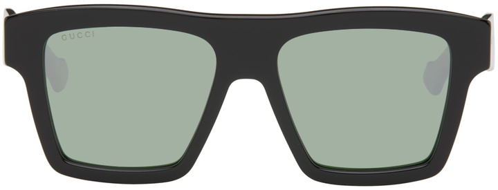 Photo: Gucci Black & Green Square Sunglasses