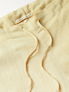 11.11/eleven eleven - Straight-Leg Slub Cotton Drawstring Trousers - Neutrals
