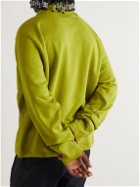 AFFIX - Audial Printed Cotton-Jersey Half-Zip Sweatshirt - Green