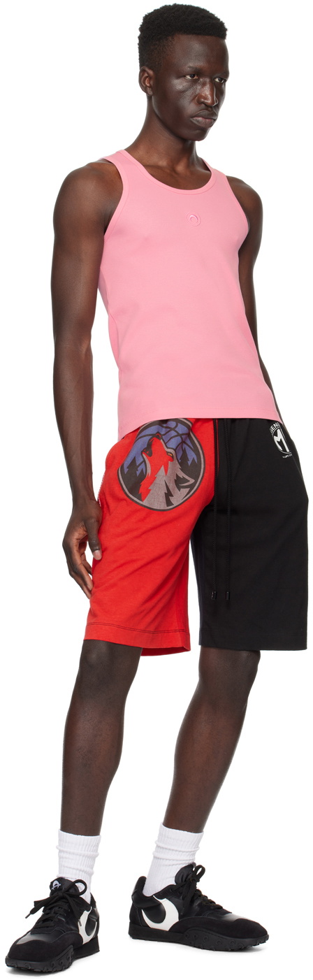 Marine Serre Red & Black Graphic Shorts